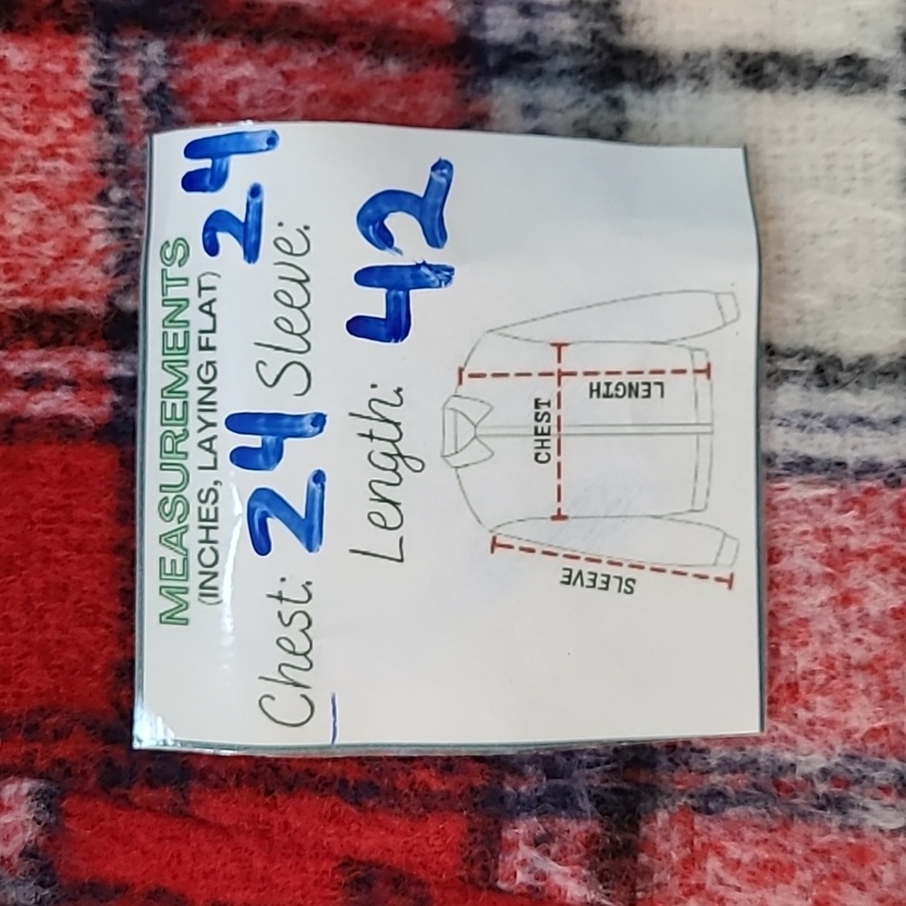 Old Navy Overcoat Novel Red Plaid Wool Blend Jacket Size XL - Picture 14 of 14